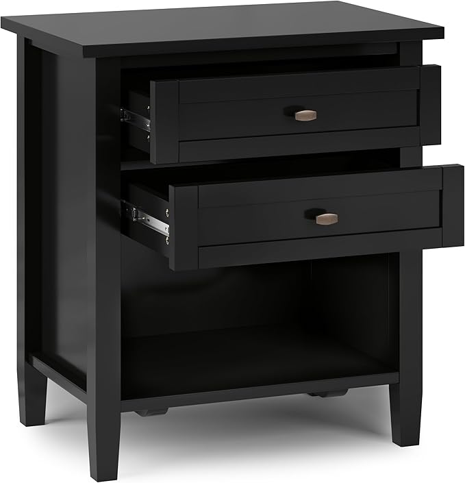 SIMPLIHOME Warm Shaker SOLID WOOD 24 inch Wide Transitional Bedside Nightstand - Image 4