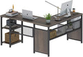 FATORRI L Shaped Desk, Industrial Reversible Home Office Computer Desk by FATORRI