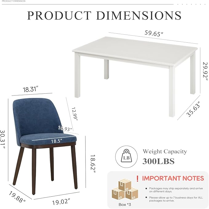 COLAMY 60 Inch Rectangular Kitchen Dining Table - Image 6