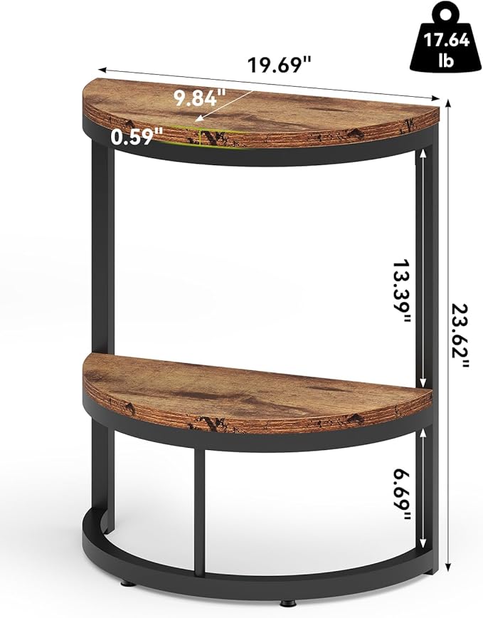 LITTLE TREE 2-Tier End Table Half Round - Image 3