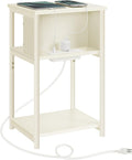 VASAGLE Side Table with Charging Station, 3-Tier End Table with USB Ports and by VASAGLEbySONGMICSHOME