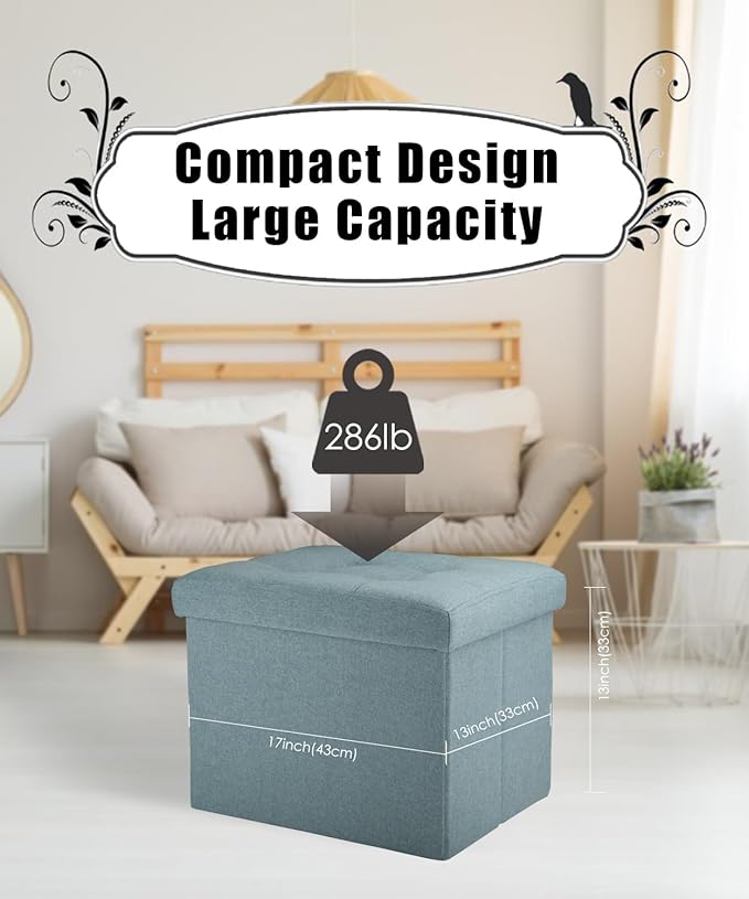 Ottoman Storage Ottoman Foot Rest Stool Foldable Bench - Image 3