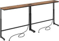 Kitstorack 2-Pack Rustic Brown Console Table, 7.9" Deep Panel, Adjustable by Kitstorack