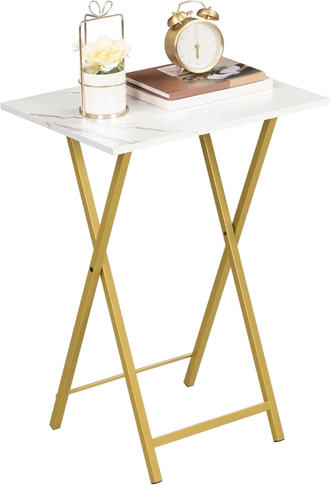 HOOBRO Folding TV Tray Tables, Industrial Side Table - Image 9