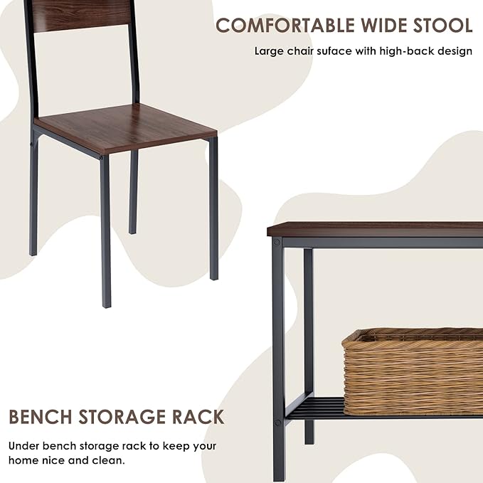 SogesHome 4-Piece Kitchen Table and 2 Chairs - Image 6