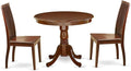 East West Furniture ANIP3-MAH-W 3 Piece Dining Set Contains a Round Dining Room by EastWestFurniture
