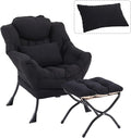 Lazy Chair with Ottoman, Modern Accent Chair with Lumbar Pillow, Comfy Chairs by DreamNookCozyLivingThoughtfulDesign