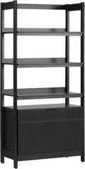 Walker Edison Transitional Open Reeded 4-Shelf Bookshelf by WalkerEdison