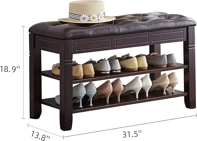 Shoe Storage Bench, Entryway Shoe Rack - Image 3