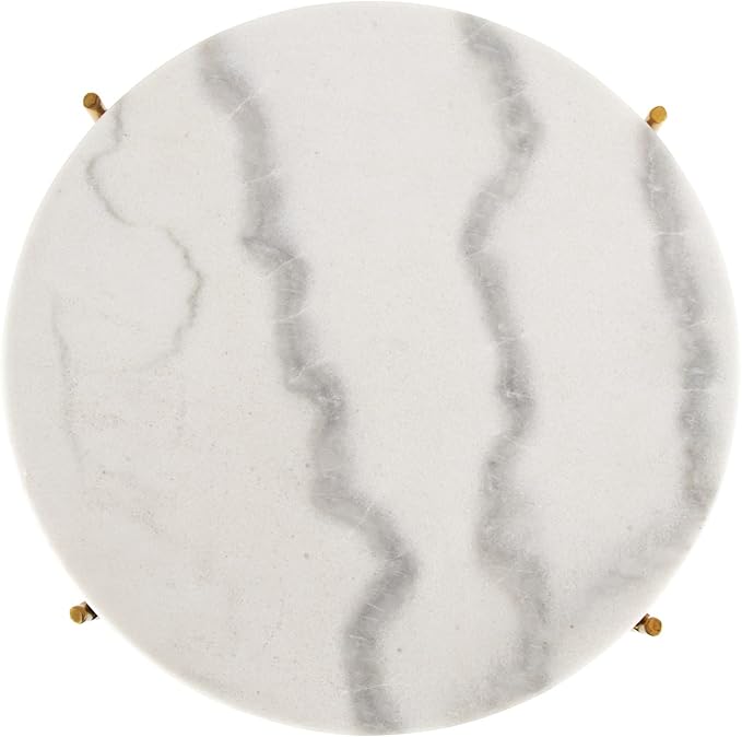 Real Marble top Gold Metal Round 15 in Side End Table - Image 7
