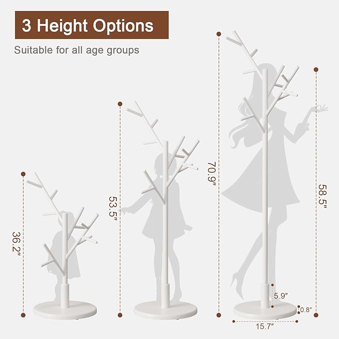 Coat Rack, Solid Wood Coat Rack Freestanding - Image 5