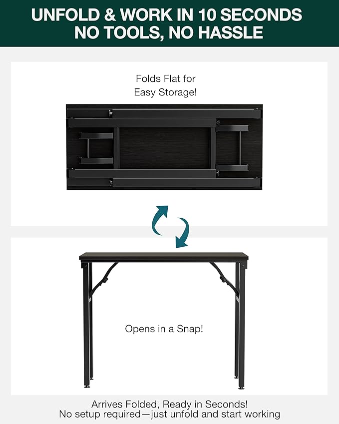 Frylr Small Folding Computer Desk – Portable 35.8 Inch Foldable Laptop Table - Image 3