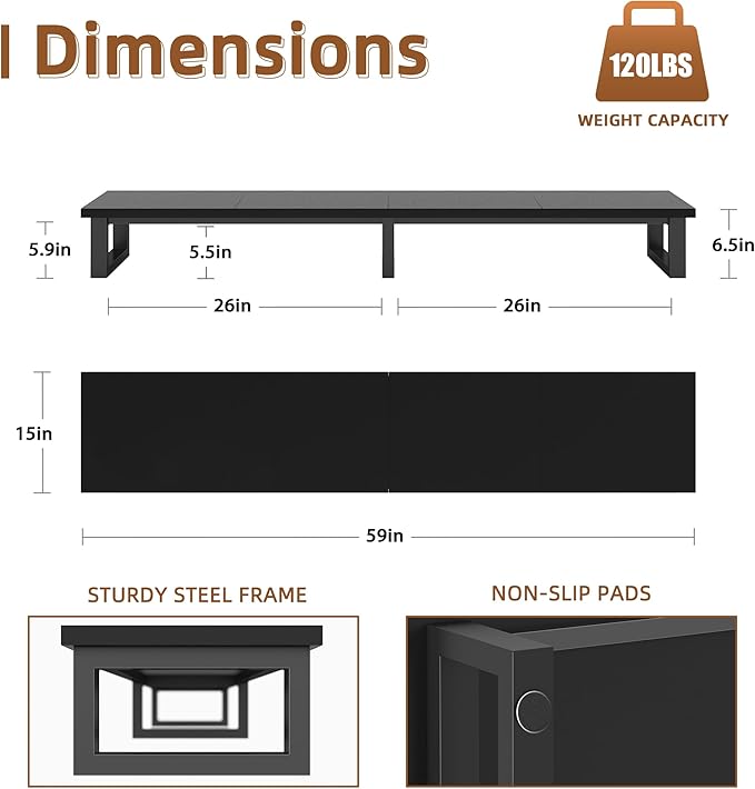 59" Large TV Riser for 32-75 inch TV, TV Riser Stand Shelf - Image 7