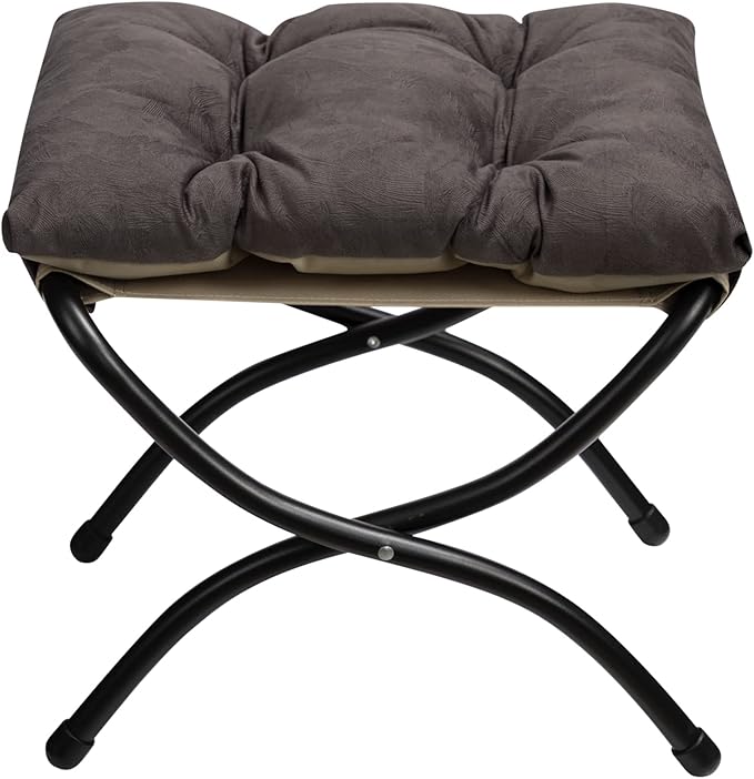 HollyHOME 15" Folding Footrest Stool, Upholstered Small Foldable Ottoman - Image 9
