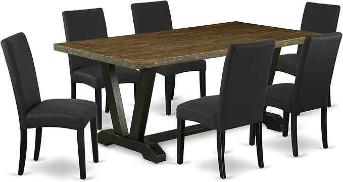 East West Furniture V677DR124-7 7 Piece Dining Set Consist of a Rectangle by EastWestFurniture