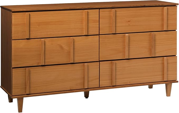 Walker Edison Contemporary Detailed 6-Drawer Solid Wood Dresser, 60 Inch by WalkerEdison
