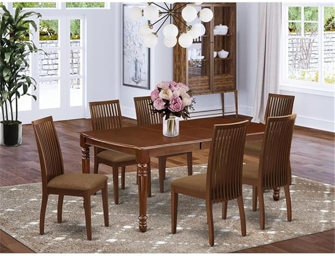 East West Furniture DOIP7-MAH-C 7 Piece Kitchen Table Set Consist of a - Image 2