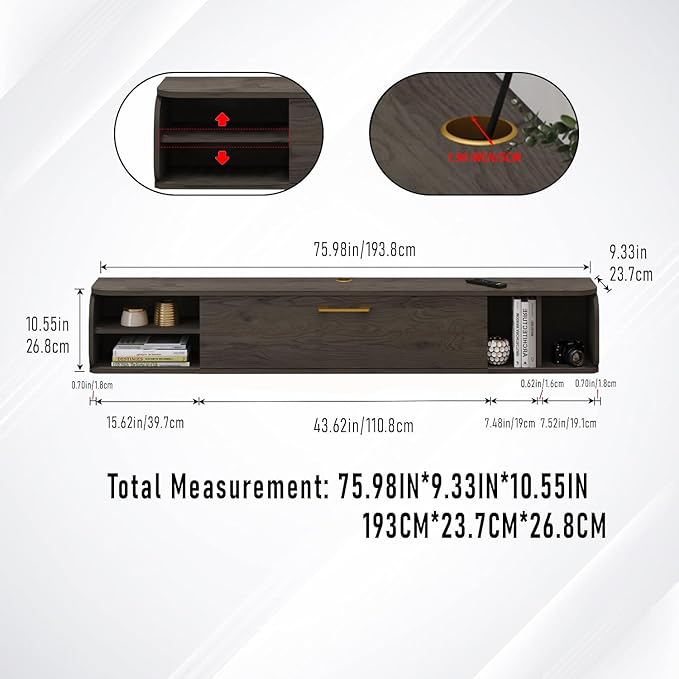 Floating TV Unit, Floating Shelves - Image 2