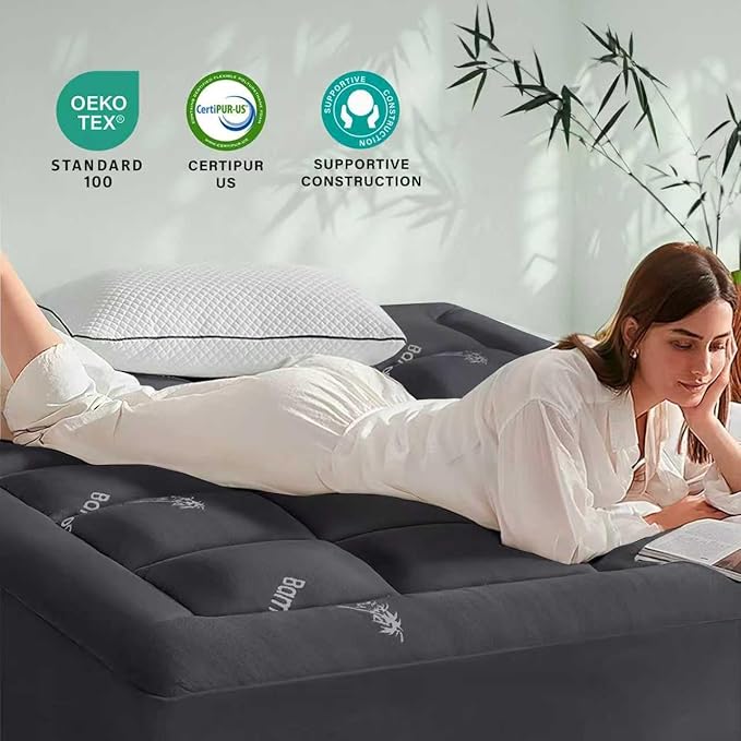 Anluoer Memory Foam Mattress Topper Queen - Image 5
