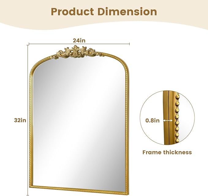 WallBeyond Gold Vintage Mirror - Image 8