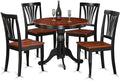 East West Furniture ANAV5-BLK-W 5 Piece Kitchen Table Set by EastWestFurniture