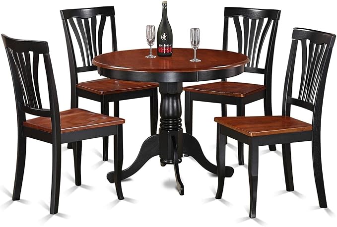 East West Furniture ANAV5-BLK-W 5 Piece Kitchen Table Set by EastWestFurniture
