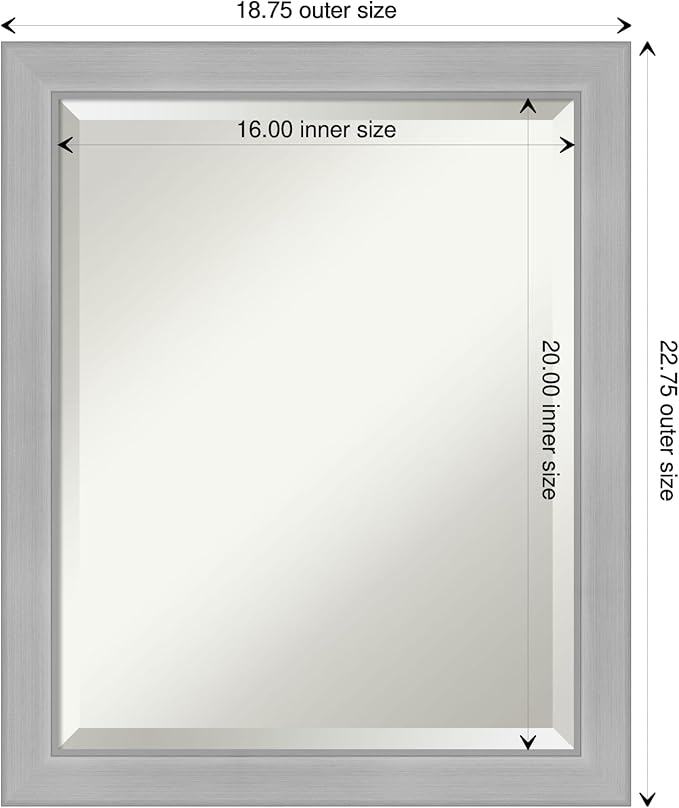 Amanti Art Silver Bathroom Mirror - Image 4