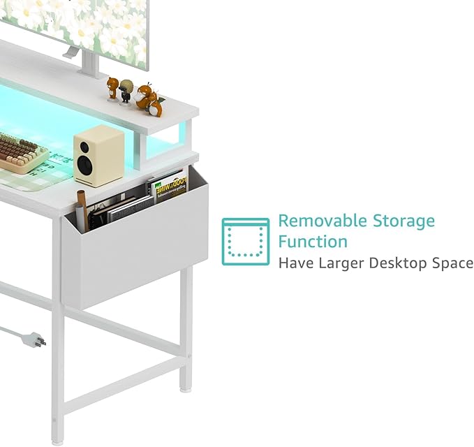 Lufeiya White L Shaped Computer Desk - Image 8