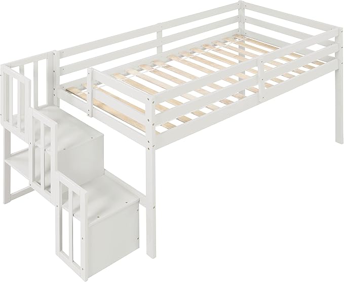 HomSof Loft Bed with Stairs and Storage - Image 4