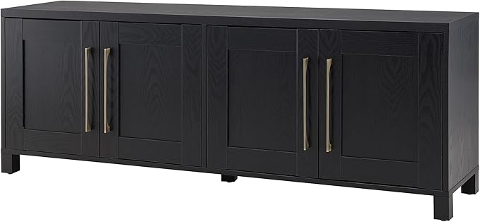 Henn&Hart Rectangular TV Stand for TV's up to 80" in Black Grain, TV Stands for - Image 5