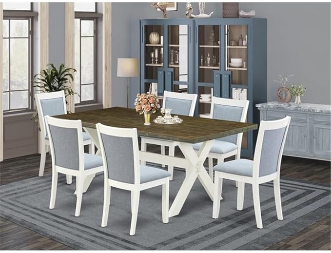 East West Furniture X077MZ015-7 7 Piece Dining Room Table Set Consist of a - Image 2