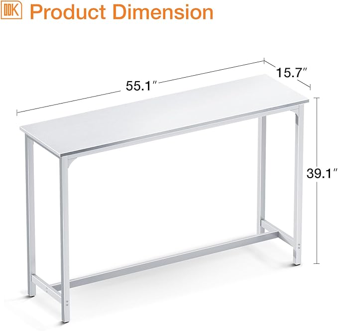 ODK 55 Inch Bar Table, Bar Height Pub Table, Counter Height Bar Table, - Image 3