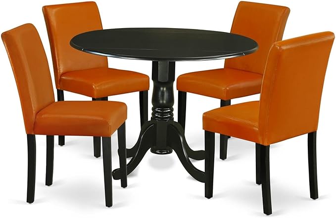 East West Furniture DLAB5-BLK-61 5 Piece Kitchen Table Set by EastWestFurniture