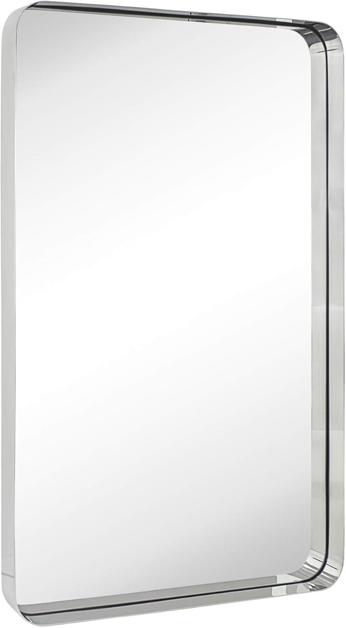 TEHOME 24x36 inch Chrome Metal Framed Bathroom Mirror by TEHOME
