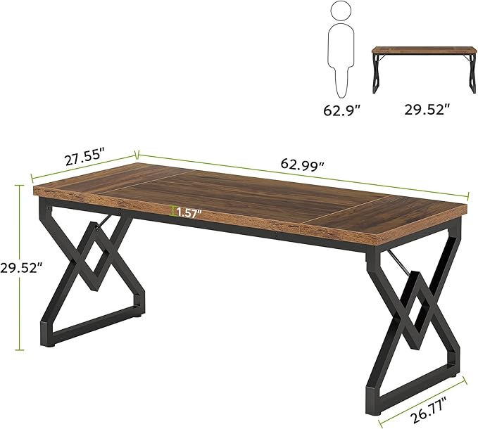 Tribesigns 63-inch Executive Desk, Large Office Computer Desk - Image 2
