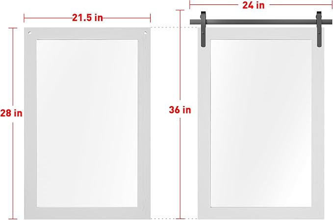 Farmhouse Bathroom Mirror, Barn Door Style Decor Living Room Entryway Bedroom - Image 3