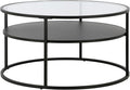 Ada 32" Wide Round Coffee Table in Blackened Bronze by HennHart