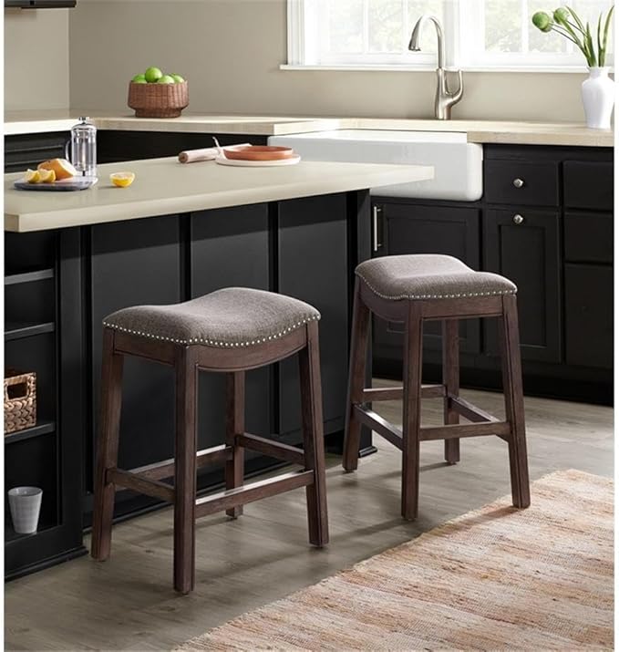 Williston Dark Brown Wood Counter Height Stool Set of 2, 18.25 in. W Seat - Image 2