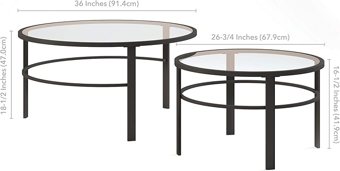 Henn&Hart Round Nested Coffee Table in Blackened Bronze, Coffee Table coffee - Image 18