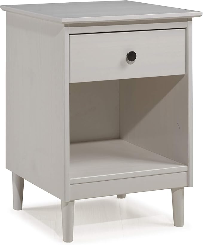 Walker Edison Traditional Wood 1 Drawer Nightstand Side Table Bedroom Storage - Image 4
