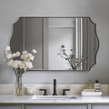 24x40 Black Mirror, Asymmetrical Vanity Mirror, Irregular Wall Mirror by Mirrorartmirror