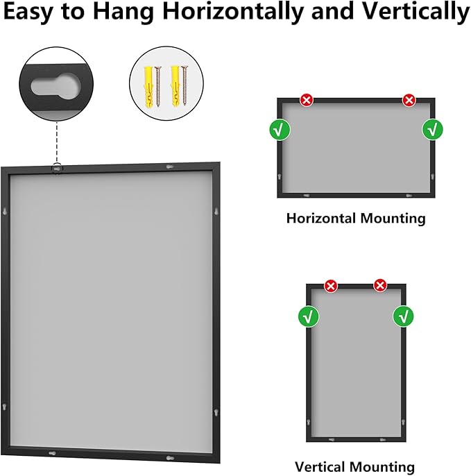 Koonmi Bathroom Mirror 30x40 Black Bathroom Wall-Mounted Mirrors, Modern Vanity - Image 8