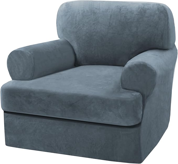 H.VERSAILTEX Sofa Cover 2 Piece T Cushion Armchair Slipcovers Thick Velvet by HVERSAILTEX
