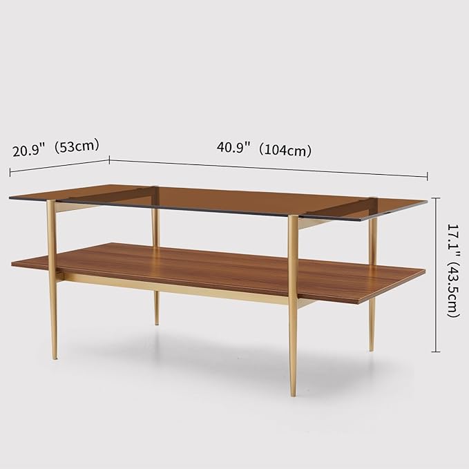Rectangle Coffee Table, Mid-Century Modern Design, L41 W21 x H17, - Image 2