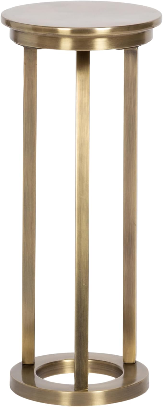 Kate and Laurel Aja Modern Metal Round Drink Table, Antique Brass, Decorative - Image 8