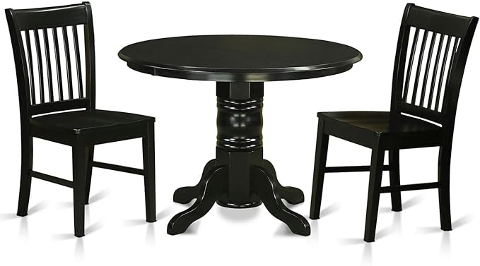 East West Furniture SHNO3-BLK-W 3 Piece Dining Room Furniture Set Contains a by EastWestFurniture
