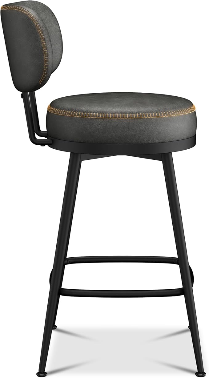 Counter Height Bar Stools, Faux Leather Kitchen Counter Stools - Image 6