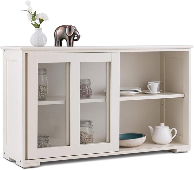 Costzon Sideboard Buffet Cabinet, Wooden Kitchen Storage Cabinet by Costzon