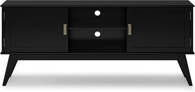 SIMPLIHOME Draper SOLID HARDWOOD 60 inch Wide Mid Century Modern TV Media Stand - Image 5