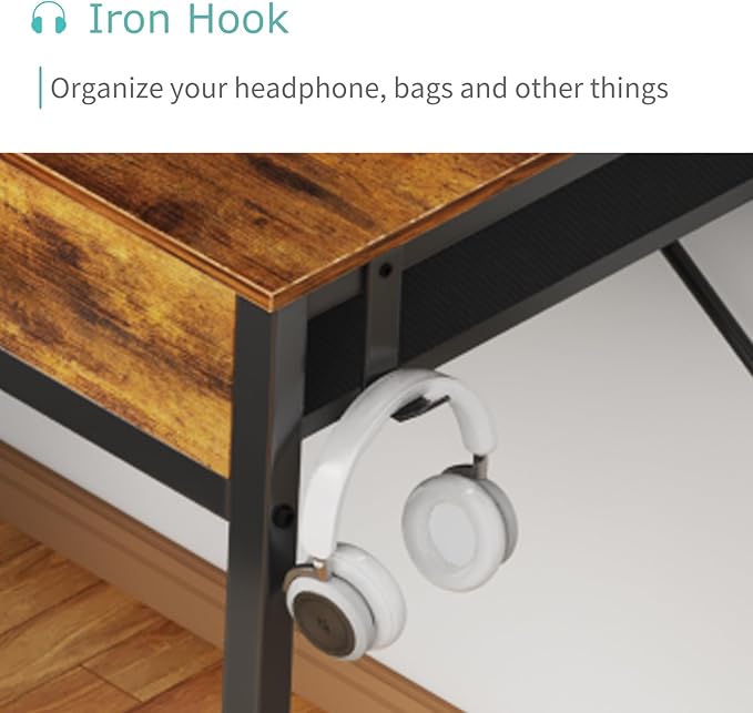 Lufeiya 40 Inch Desk with Drawers - Image 9